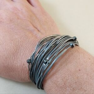 Silpada Sterling Silver Multi-Strand Bracelet with Black Accents